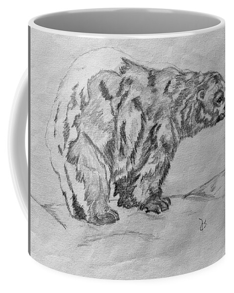 Polar Bear Coffee Mug featuring the pastel Polar Bear by Diane Sleger