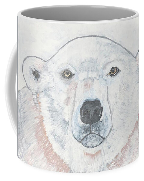  Coffee Mug featuring the painting Polar Bear by Jam Art
