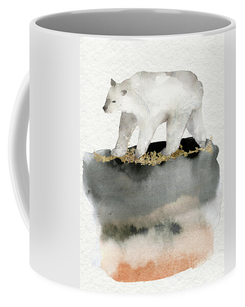 Polar Bear Coffee Mug featuring the painting Polar Bear Watercolor Animal Painting by Garden Of Delights