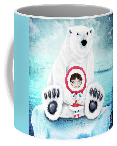 Polar Bear Coffee Mug featuring the digital art Polar Bear Whisperer by Laura Ostrowski