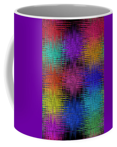 Abstract Coffee Mug featuring the digital art Pom Poms Fireworks - Abstract by Ronald Mills