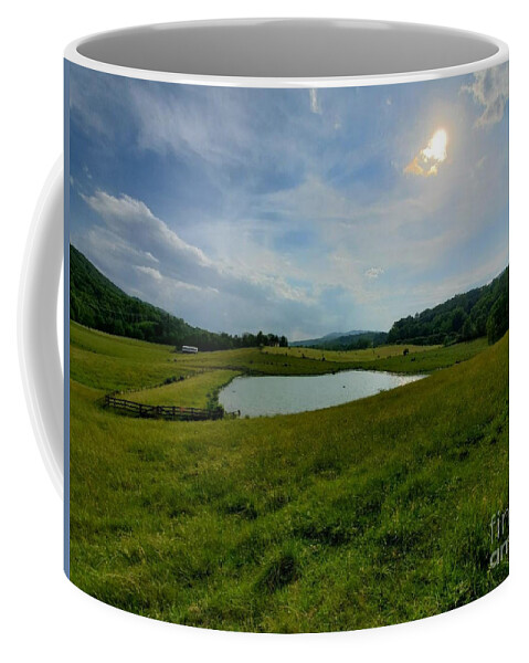 Ken Coffee Mug featuring the photograph Pond at the Home Place by Cindy's Creative Corner