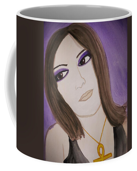 Woman Coffee Mug featuring the painting Pondering Eternity by Vale Anoa'i