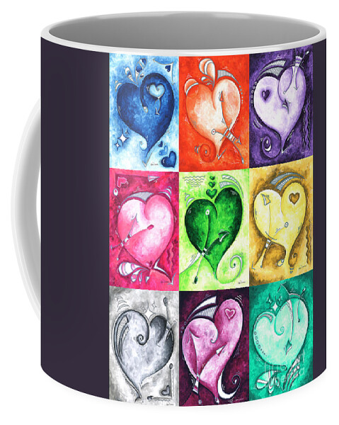 Collect Coffee Mug featuring the painting PoP of Love Compilation 1 Original Abstract Heart Paintings by Megan Duncanson by Megan Aroon