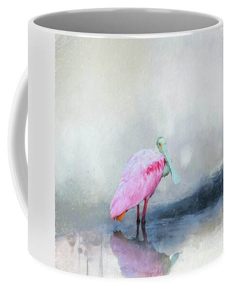 Roseate Spoonbill Coffee Mug featuring the digital art Pop of Pink by Jayne Carney