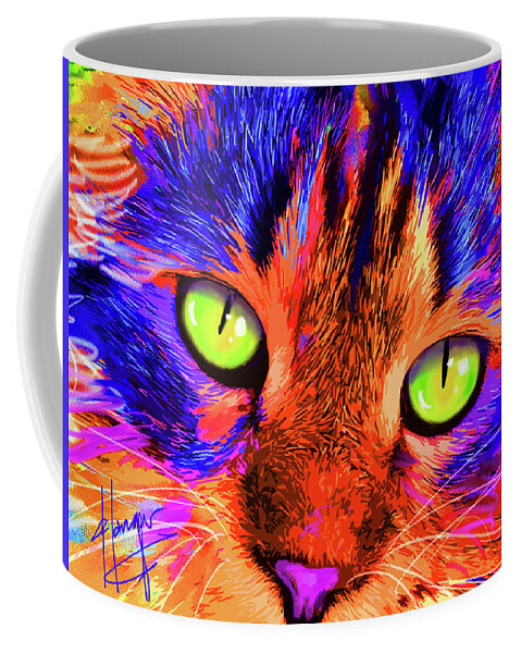 Dizzycats Coffee Mug featuring the painting pOpCat Sterling by DC Langer