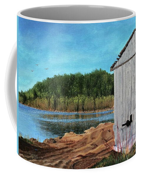 Landscape Coffee Mug featuring the painting Pops Sawmill by Marlene Little