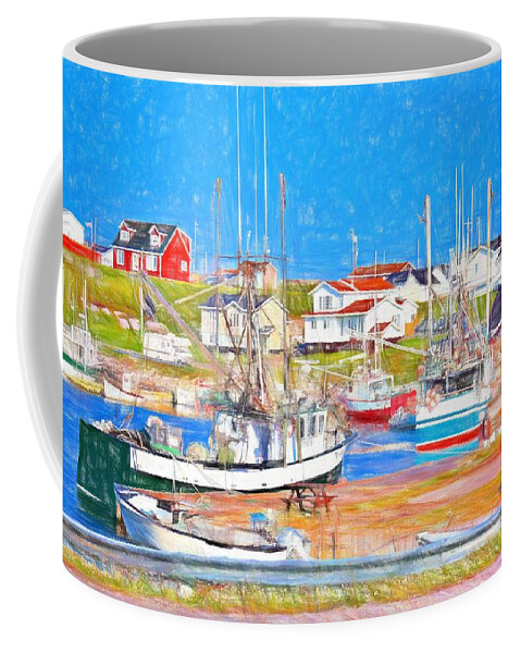 Port Au Choix Coffee Mug featuring the photograph Port au Choix harbor Newfoundland by Tatiana Travelways