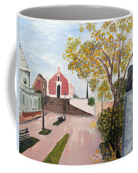 Porta Coeli Coffee Mug featuring the painting Porta Coeli Chapel in San German by Gloria E Barreto-Rodriguez