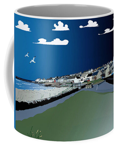 Portmahomack Coffee Mug featuring the digital art Portmahomack by John Mckenzie