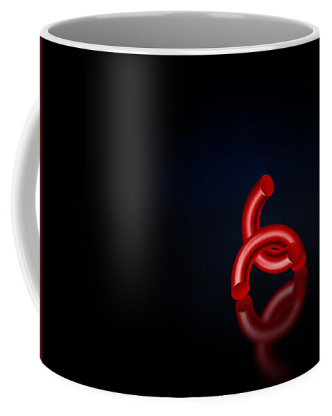 Portrait Coffee Mug featuring the digital art Portrait of a Red Thing by Paul Wear