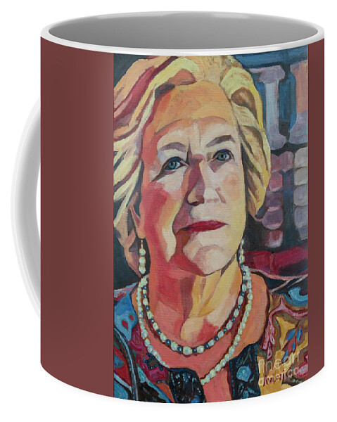 Portrait Of My Mother On Her 50th Wedding Aniversary Coffee Mug featuring the painting Portrait of my Mother by Pablo Avanzini