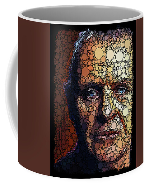 Portrait Coffee Mug featuring the painting Portrait of the actor - Anthony Hopkins by Vart by Vart