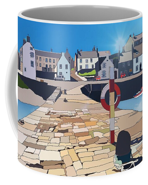 Portsoy Coffee Mug featuring the digital art Portsoy by John Mckenzie