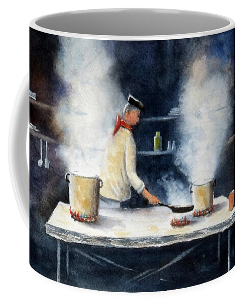 Cook Coffee Mug featuring the painting Pots and Pans by Joseph Burger