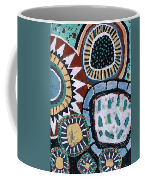 Earth Tones Coffee Mug featuring the painting Pottery Dream by Cyndie Katz