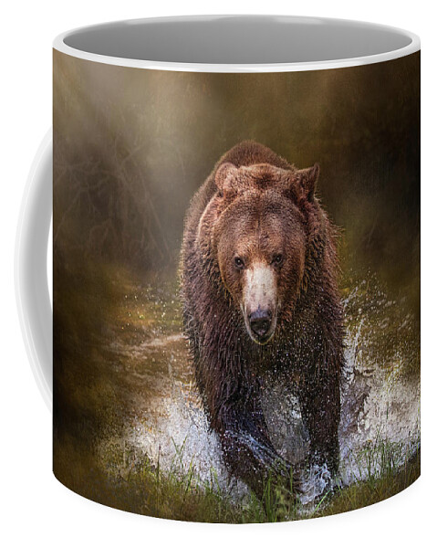 Grizzly Coffee Mug featuring the digital art Power of the Grizzly by Nicole Wilde