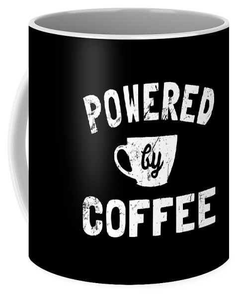 Cool Coffee Mug featuring the digital art Powered by Coffee Funny by Flippin Sweet Gear