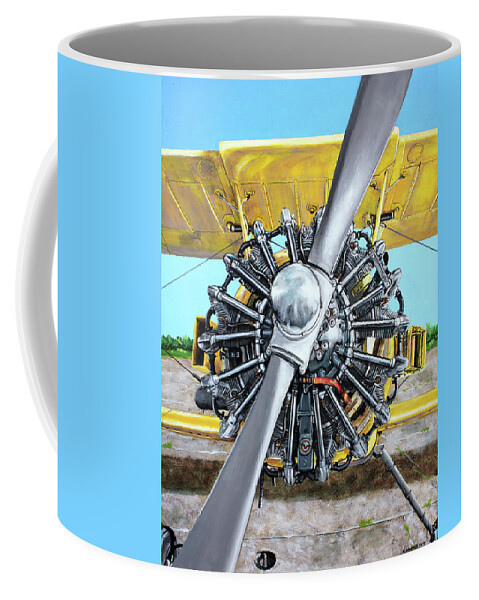 Airplane Coffee Mug featuring the painting Pratt and Whitney 985 by Karl Wagner
