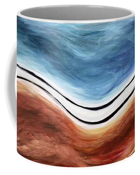 Abstract Coffee Mug featuring the painting Precipice by Pamela Schwartz