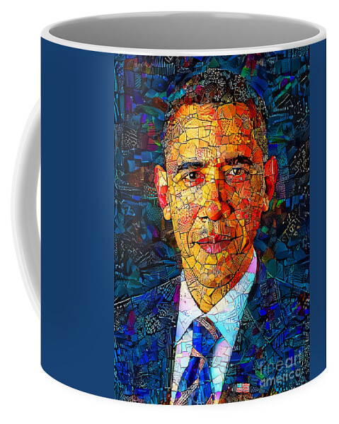 Wingsdomain Coffee Mug featuring the photograph President Barack Obama In in Contemporary Modern Art 20211120 by Wingsdomain Art and Photography
