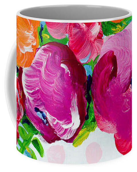 Floral Bouquet Coffee Mug featuring the painting Pretty in Pink by Beth Ann Scott