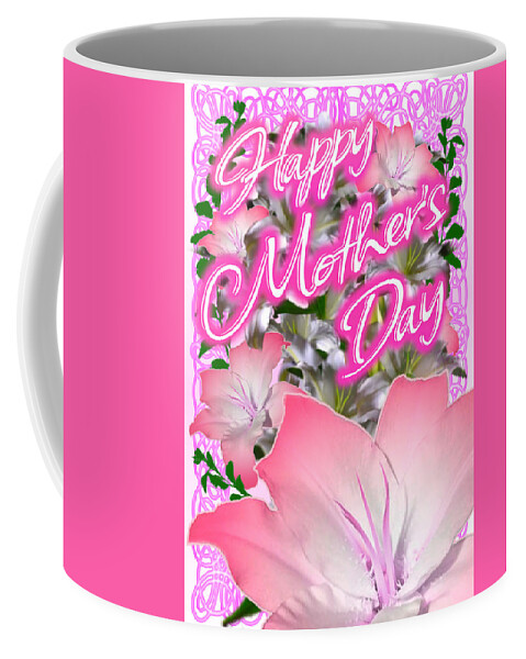 Pretty Coffee Mug featuring the digital art Pretty Pink Mother's Day Cards by Delynn Addams