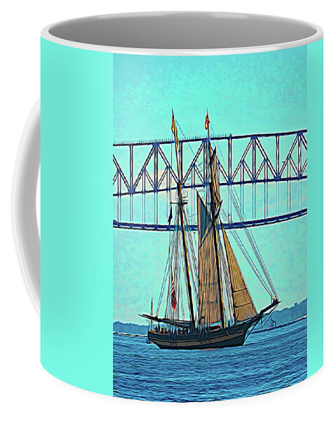 Pride Of Baltimore Coffee Mug featuring the photograph Pride of Baltimore II Expressionism by Bill Swartwout