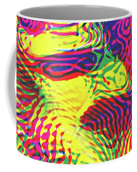 Abstract Art Coffee Mug featuring the digital art Primary Ripples Hot by David Davies