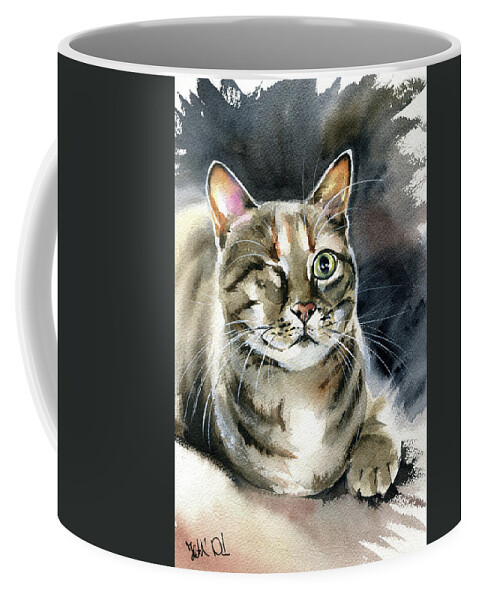 Cats Coffee Mug featuring the painting Princess Raya Tabby Cat Painting by Dora Hathazi Mendes