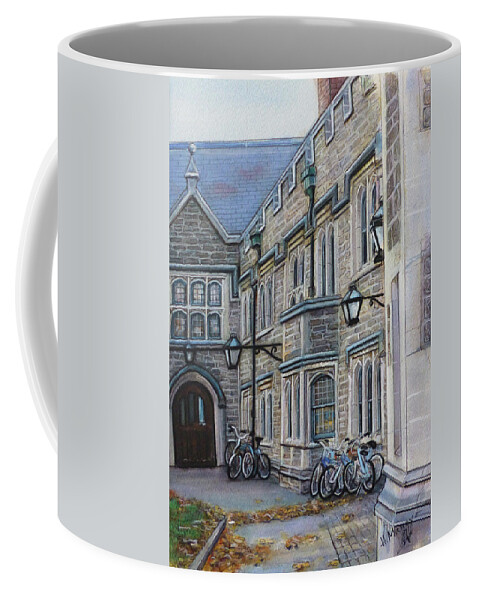 Architecture Coffee Mug featuring the painting Princeton University II by Henrieta Maneva