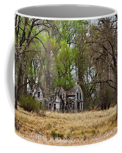Abandoned Coffee Mug featuring the photograph Private Decay - Beautiful abandoned farm homestead in east central North Dakota by Peter Herman