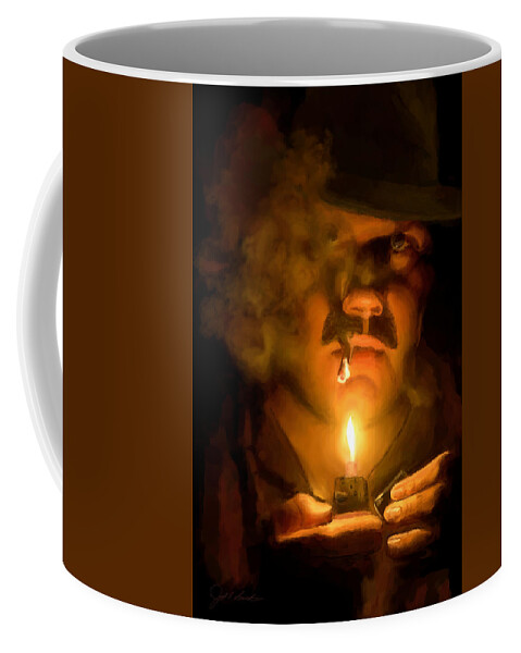 Cigarette Coffee Mug featuring the painting Private Detective by Joel Smith