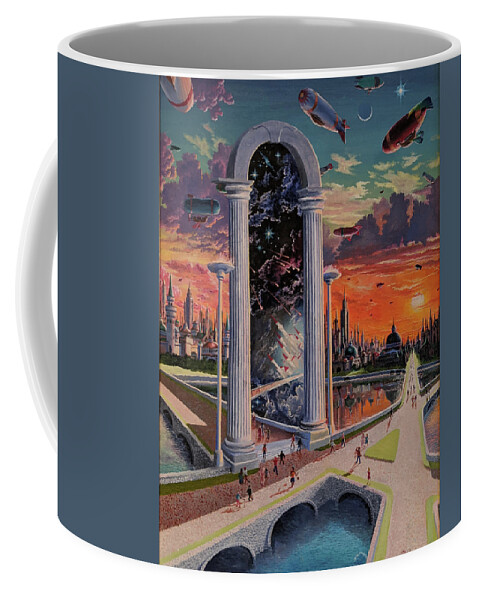 Column Coffee Mug featuring the painting Promenade by Michael Goguen