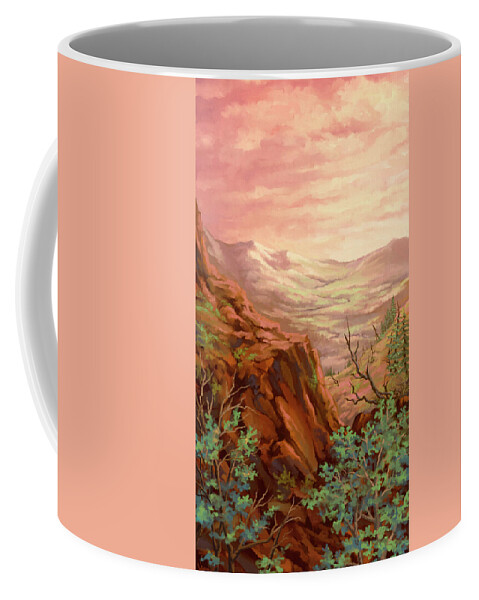 Landscape Coffee Mug featuring the painting Promised land by Hans Neuhart