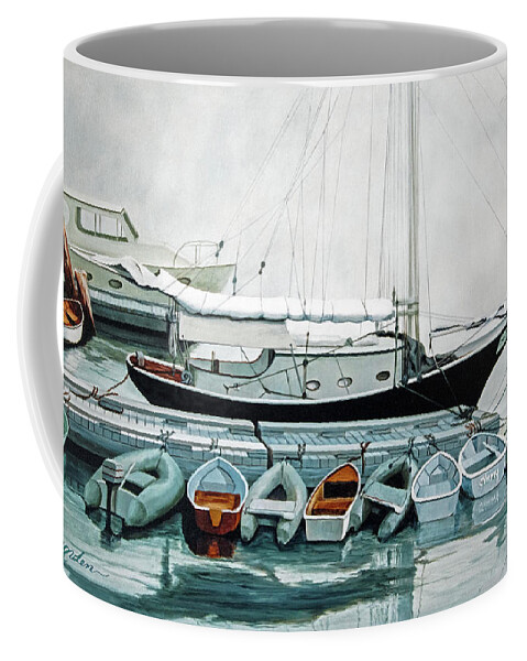 Boat Coffee Mug featuring the painting PROMISES -prints of Oil Painting by Mary Grden