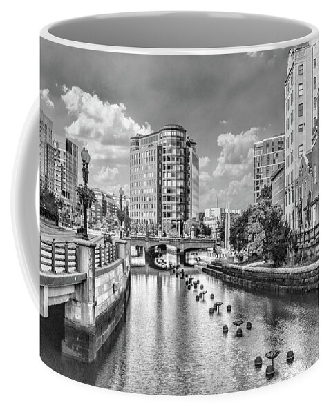 Providence River Coffee Mug featuring the photograph Providence River Black and White by Sharon Popek
