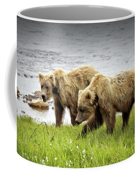 Alaska Coffee Mug featuring the photograph Prowling Along the Creek by Cheryl Strahl