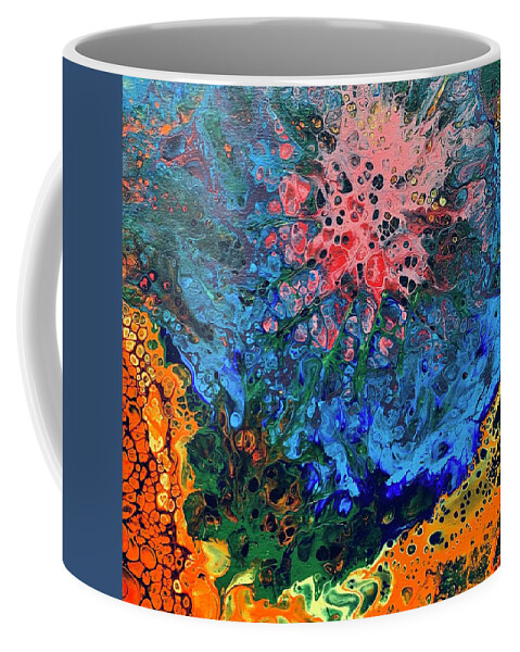 Psychedelic Coffee Mug featuring the painting Psychedelic flower by Nicole DiCicco
