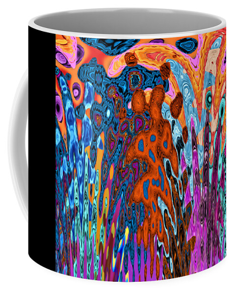 Abstract Coffee Mug featuring the digital art Psychedelic - Volcano Eruption by Ronald Mills