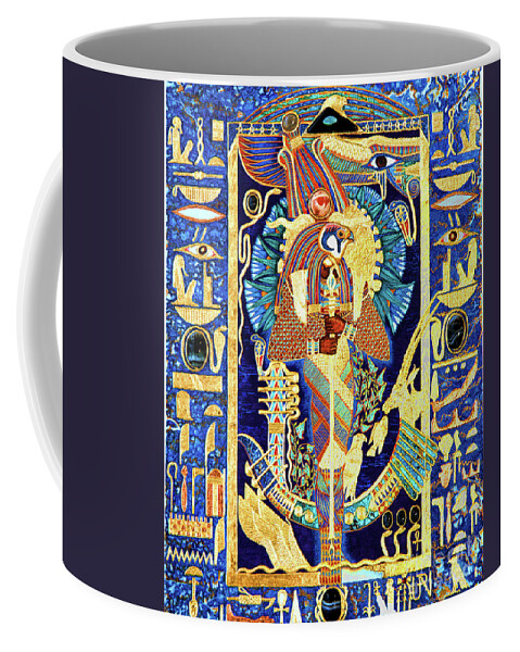 Ptah Coffee Mug featuring the mixed media Ptah-Sokar-Ausir Lord of the Secret Shrine by Ptahmassu Nofra-Uaa