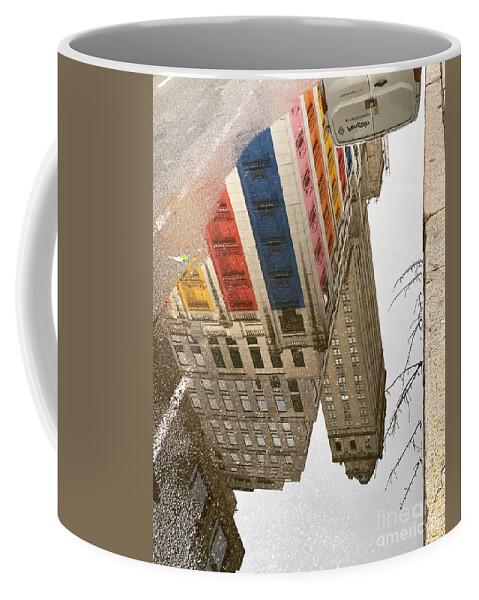 Puddle reflection of Louis Vuitton on Madison Avenue Coffee Mug