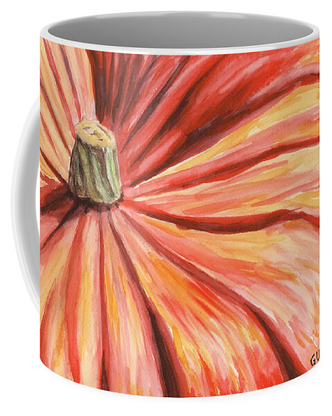 Pumpkin Coffee Mug featuring the painting Pumpkin Close Up by Katrina Gunn