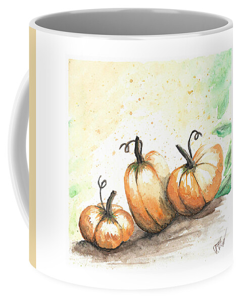 Pumpkins Coffee Mug featuring the painting Pumpkin Patch by Tatiana Fess