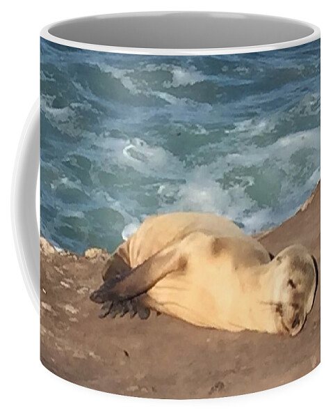 Seal Coffee Mug featuring the photograph Pure Contentment by Lisa White