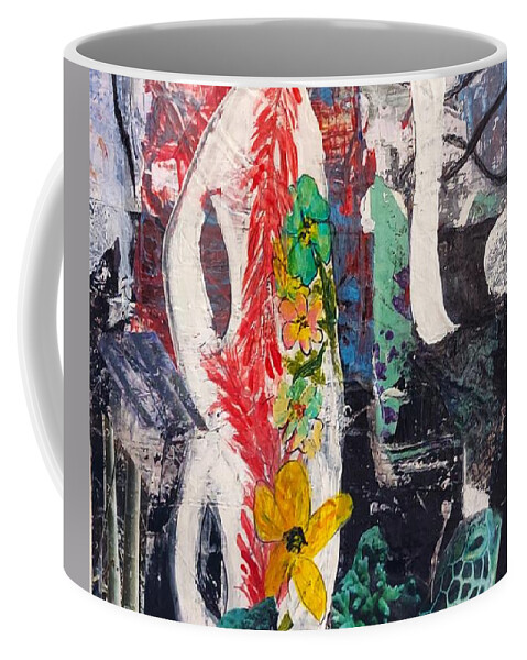  Costume Coffee Mug featuring the mixed media Purim Disguise by Suzanne Berthier