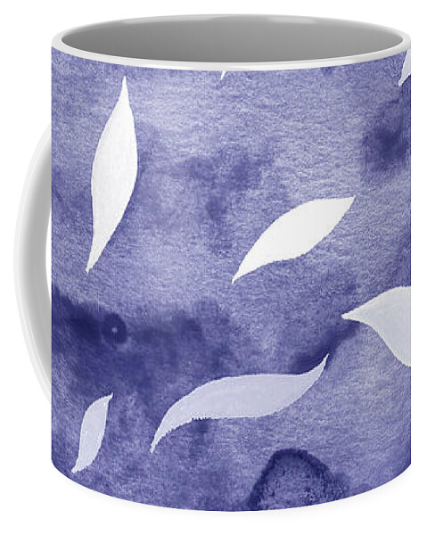 Purple Abstract Coffee Mug featuring the painting Purple Blue Abstract Very Peri Floral Pattern Decor Design XXI by Irina Sztukowski