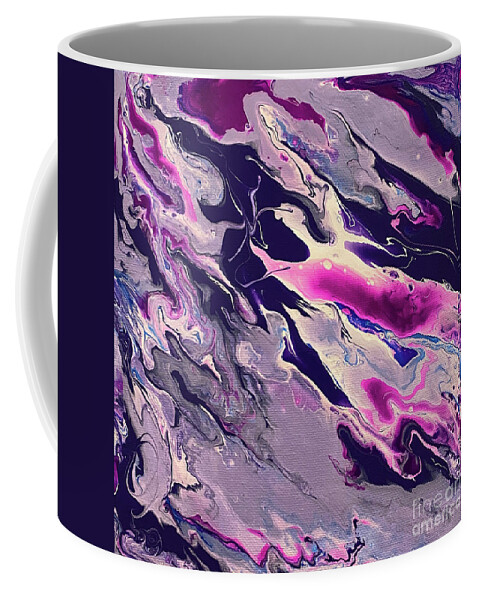 Purple Coffee Mug featuring the painting Purple Depths by Lisa Neuman
