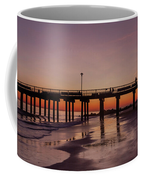 Coney Island Beach Coffee Mug featuring the photograph Purple Dusk by Cate Franklyn