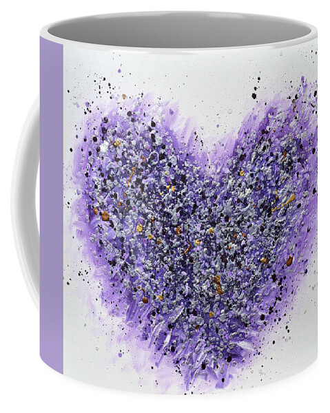 Heart Coffee Mug featuring the painting Purple Heart by Amanda Dagg